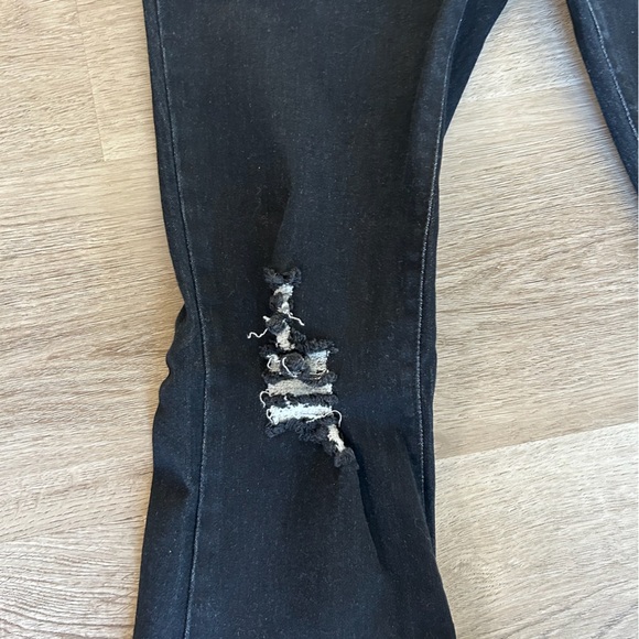 Long Distressed Boot Cut Jeans - Picture 3 of 3